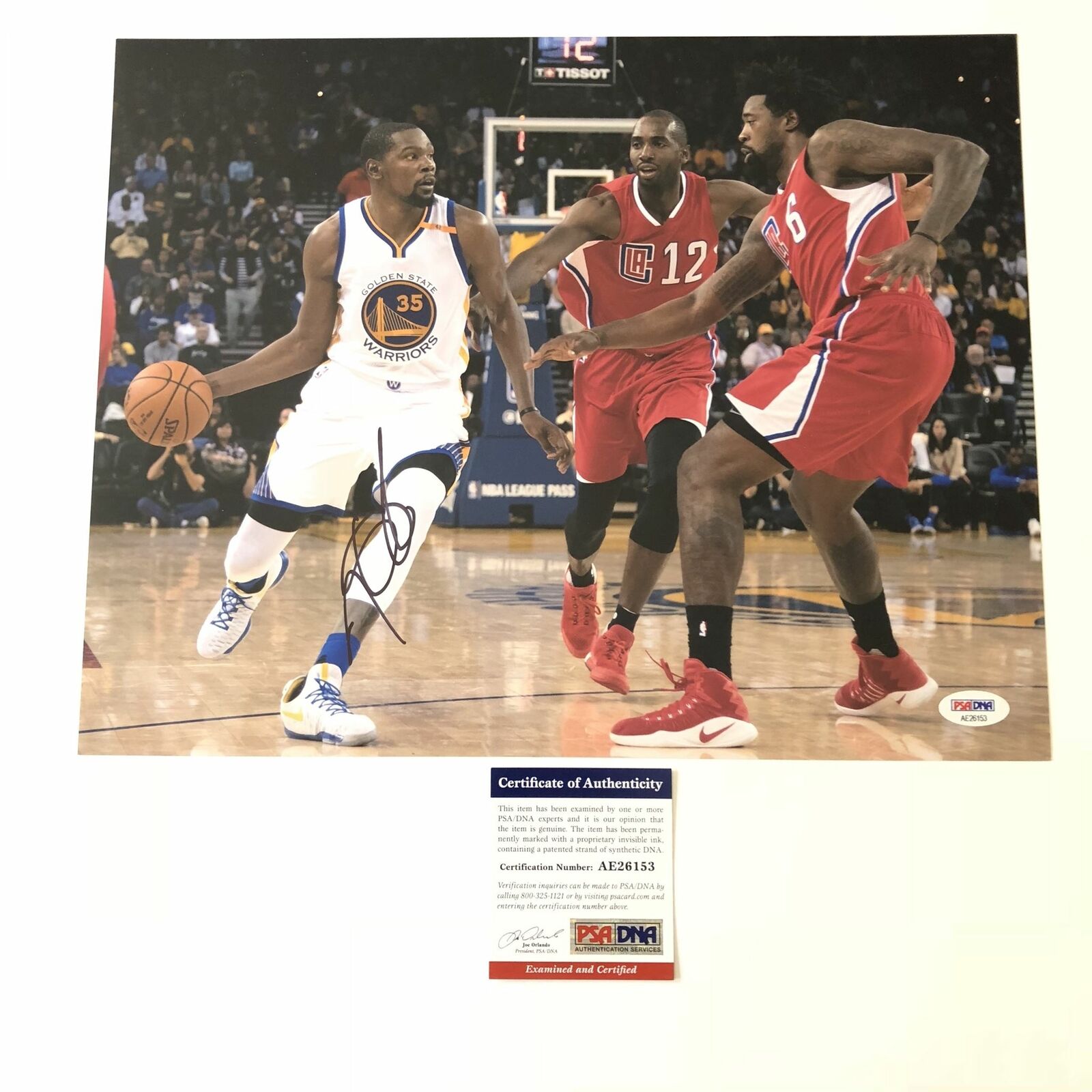 Kevin Durant signed 11x14 Photo Poster painting PSA/DNA Golden State Warriors Autographed