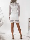 Crochet High-Neck Long Sleeves Mini Dress