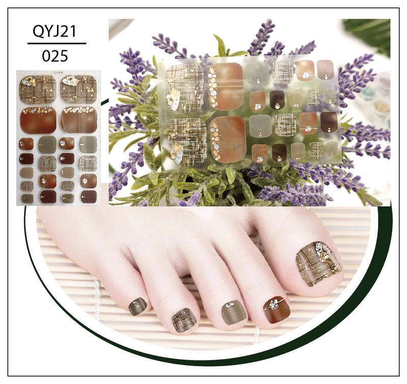 Explosions Foot Nail Stickers Summer Toenail Stickers Bronzing Imitation Diamond Nail Stickers Waterproof Foot Stickers