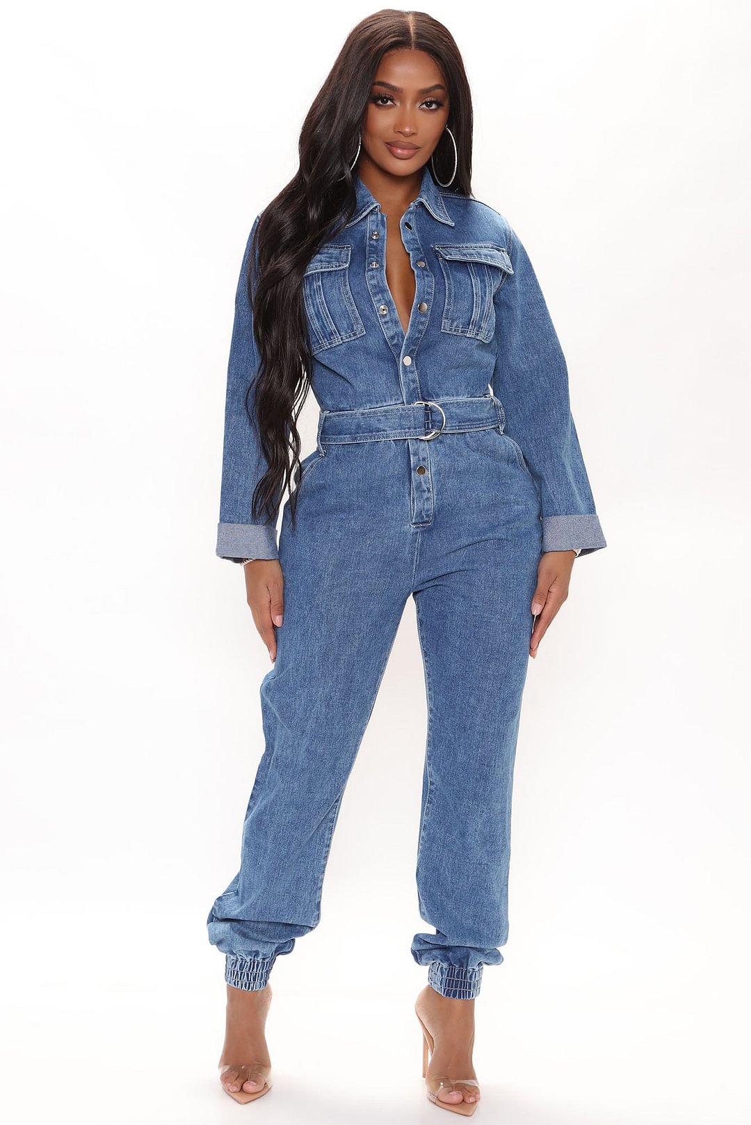 Day Trips Denim Jumpsuit - Denim