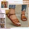 Gioiacombo&trade; Nuovi sandali piatti in pelle stile romano da donna