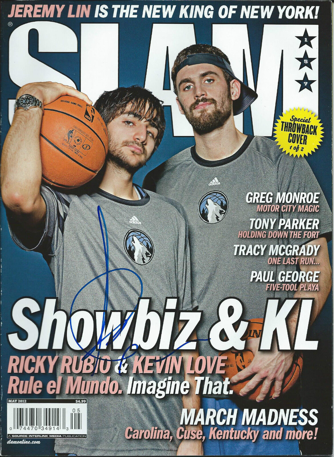 Ricky Rubio *MINNESOTA TIMBERWOLVES* Signed Slam Magazine R5 COA GFA