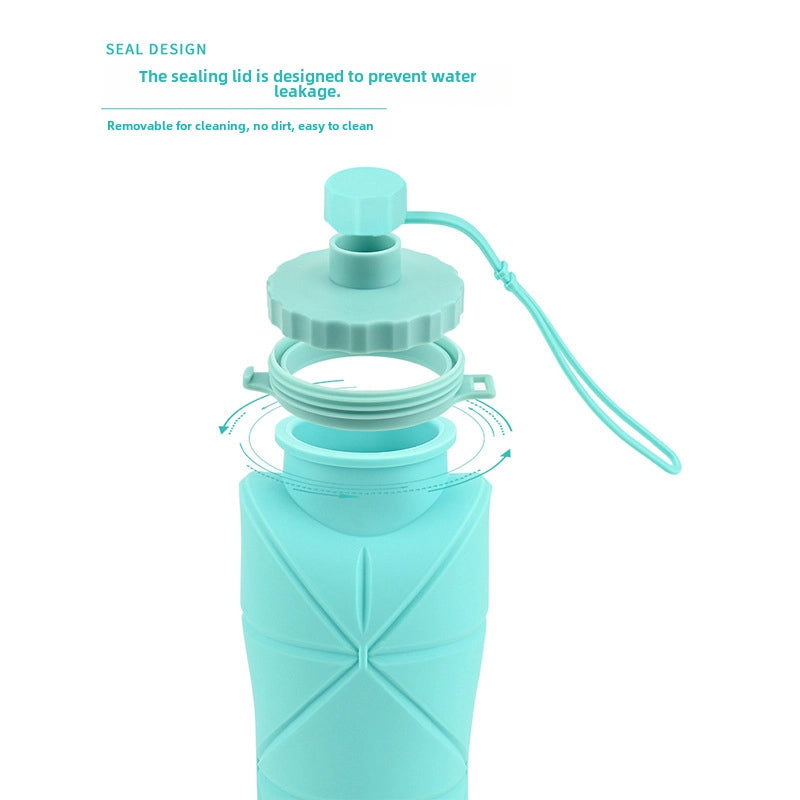 Silicone Folding Water Cup Portable Outdoor Sports Water Cup Travel Coffee Cup High Temperature Resistance Drop-resistant Silicone Water Bottle