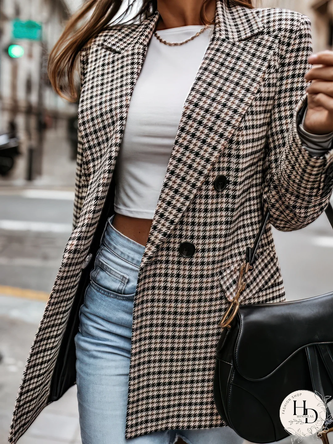Women's Plaid Blazer