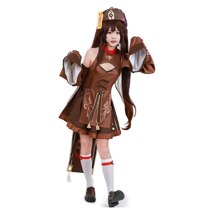 Genshin Impact Hu Tao Cosplay Costume Zombies Style Dress Outfits Halloween Carnival Suit-Coshduk