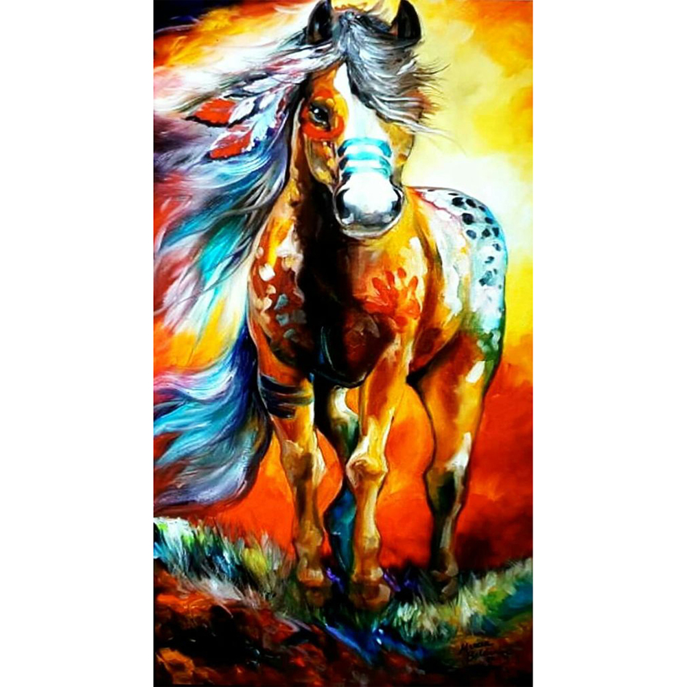 

30*50CM - Round Drill Diamond Painting - Horse, 501 Original