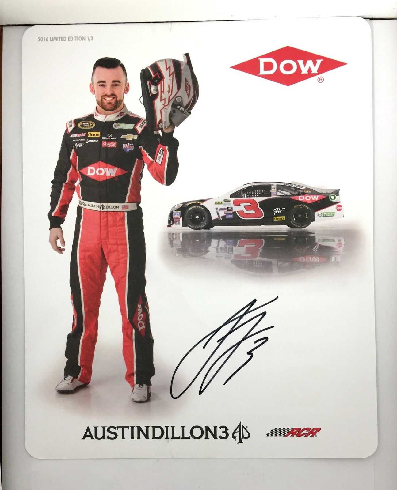 Austin Dillon Signed 8x10 Photo Poster painting Promo Hero Card Postcard NASCAR  SHIP Auto