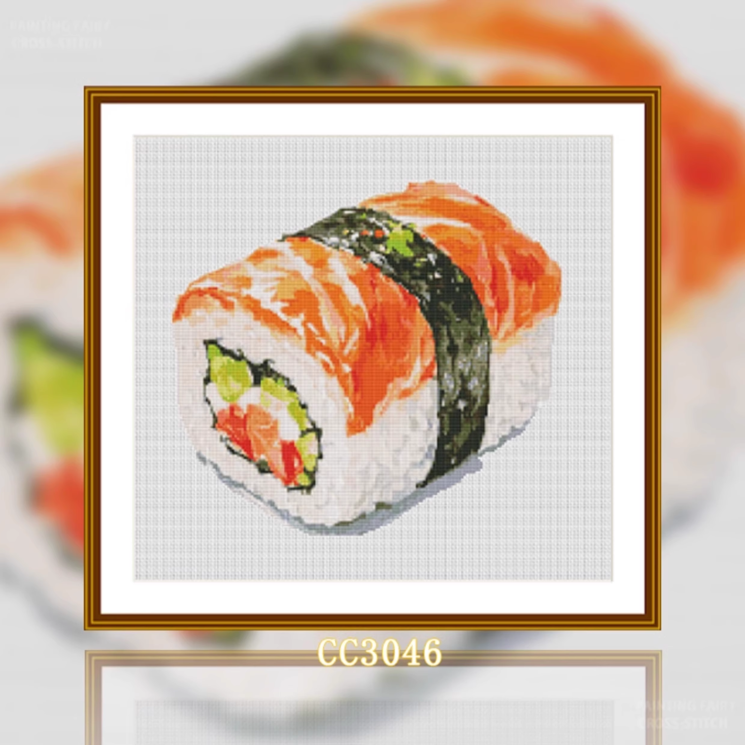 【CC3046- Salmon Handheld Food Series】 Painting Fairy Cross Stitch