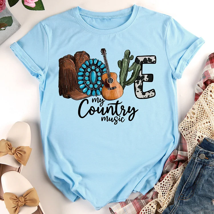 Love My Country Music T-Shirt Tee-011428