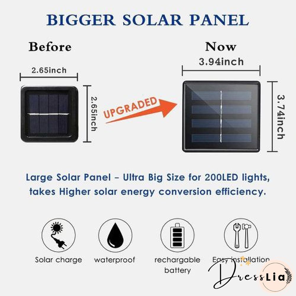 300/200/100/50/10 LED 9COLORS Creative Waterproof 8 Modes Solar Powered Copper Wire String Lights for Outdoor Indoor Home Garden Party Wedding Patio Tree Christmas Decoration