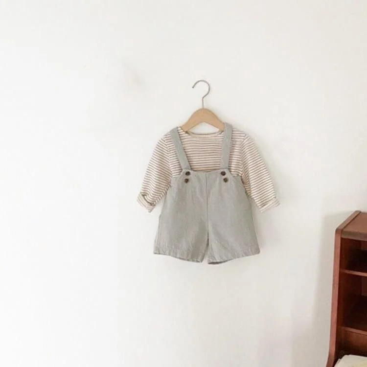 Children's Summer Pants Korean Style Leisure Adjustable Button Boys and Girls Carrying Shorts 0-7 Years Old Baby Kids Overalls