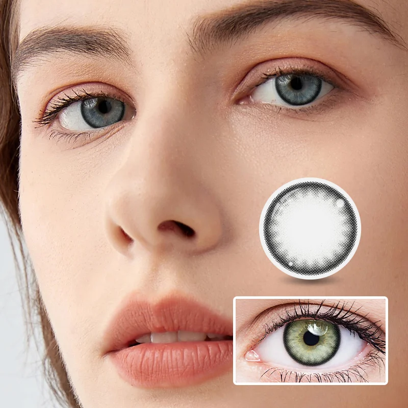 NEBULALENS Small Drops of Black Yearly Prescription Colored Contacts NEBULALENS
