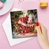 6Pcs Christmas Reindeer Candle DIY Diamond Painting Card for Friends Family Gift