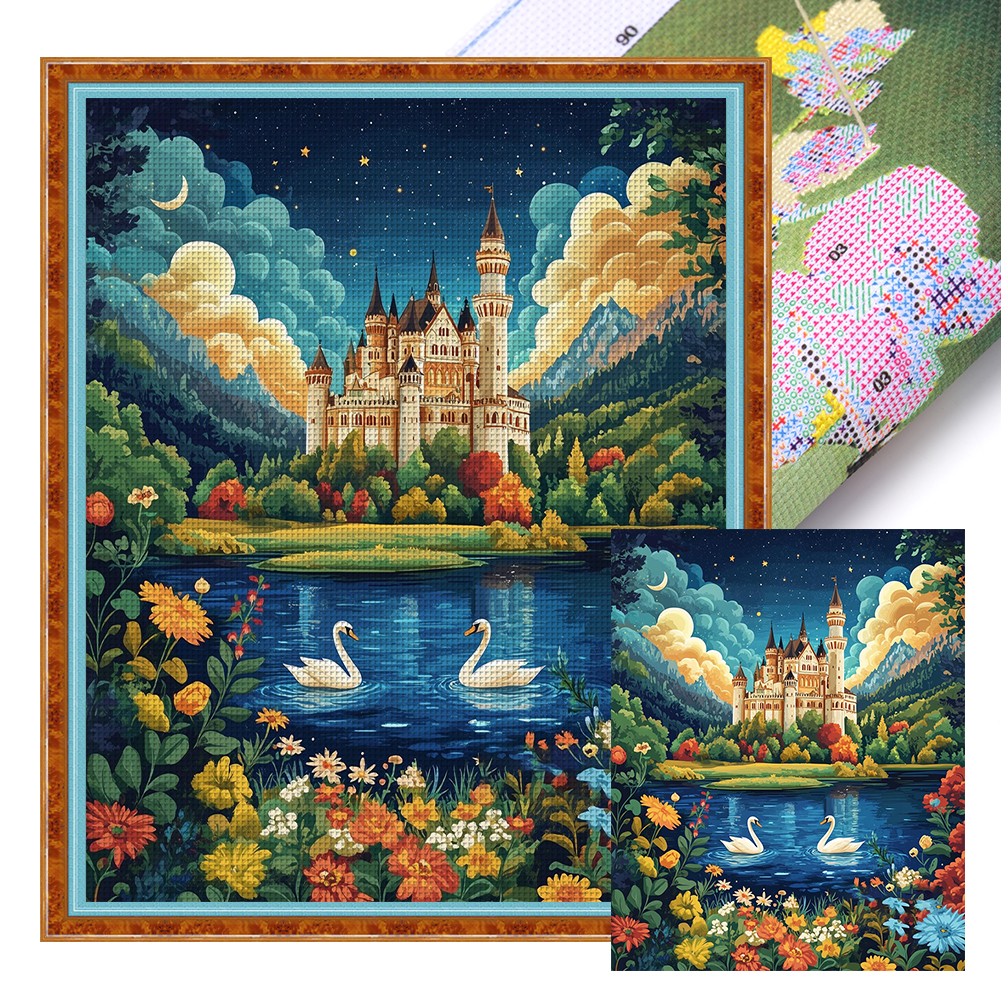 Castle Full 11CT Pre-stamped Canvas(45*55cm) Cross Stitch