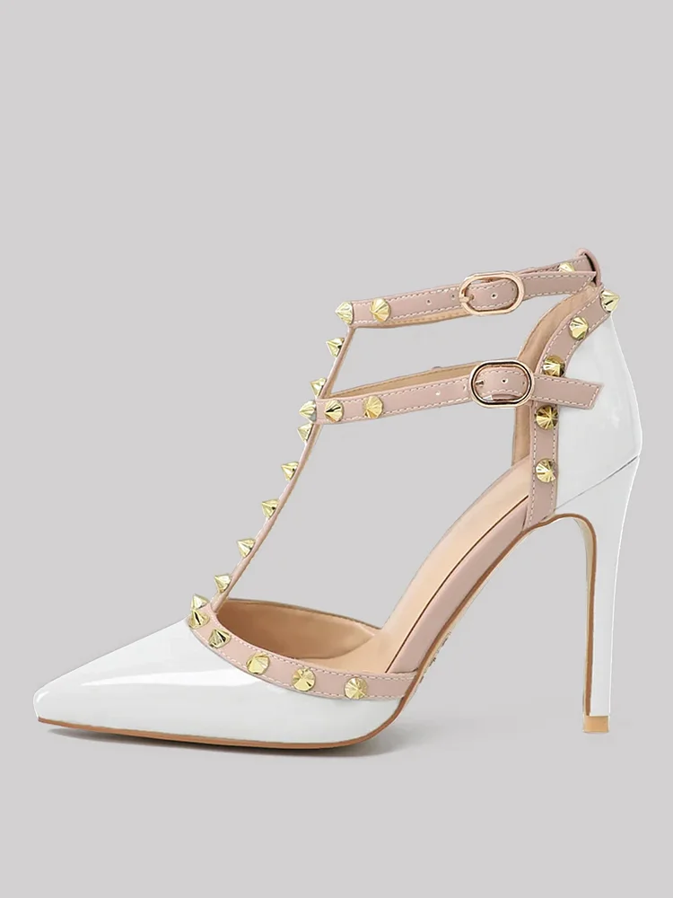 100mm Point Rivets Studs Summer Strappy Shoes Party Wedding Heeled Sandals