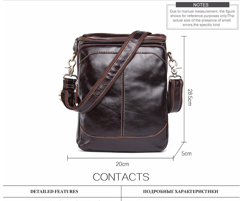 Retro Handmade Cowhide Leather Men's Single Shoulder Bag