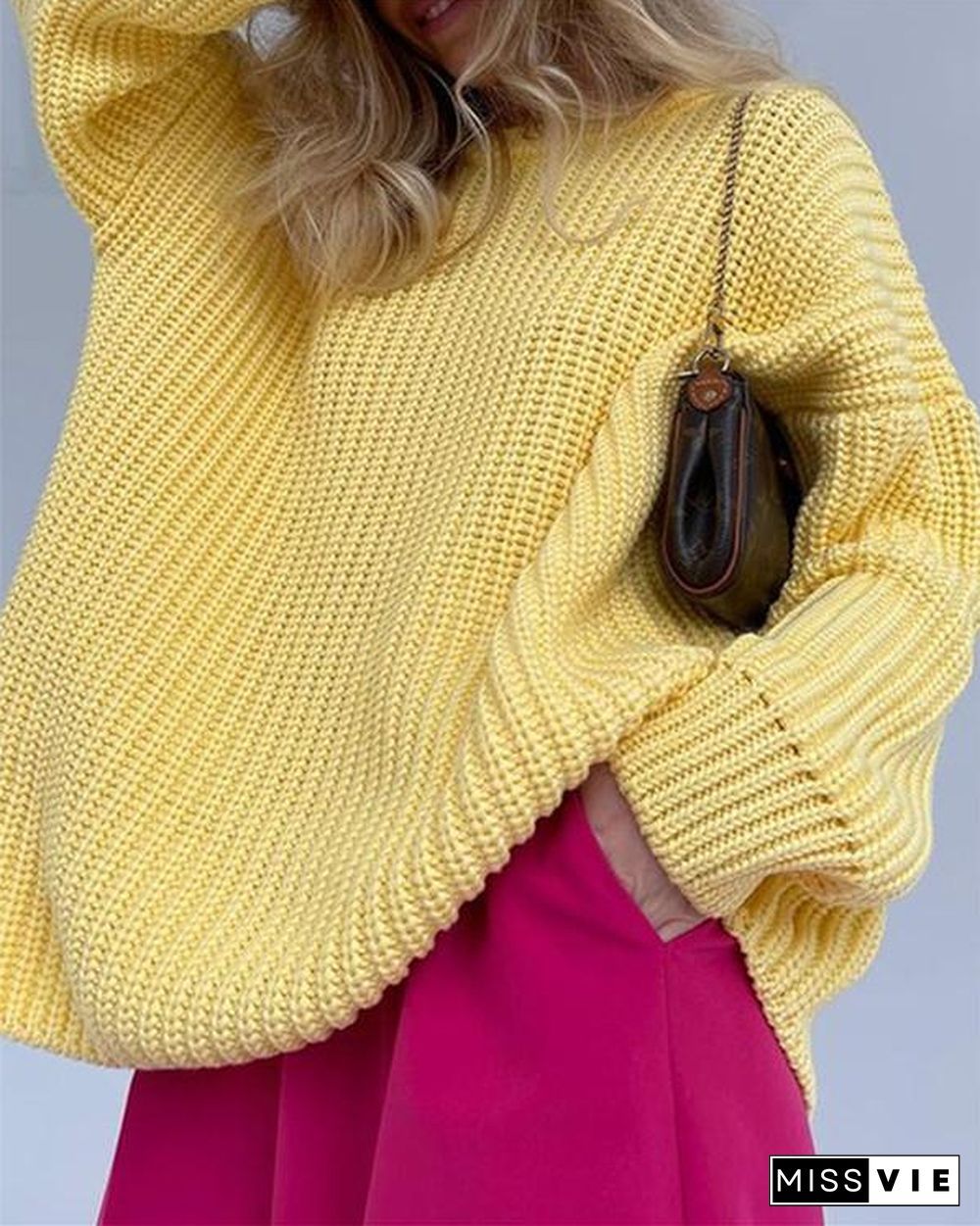 Loose Long-sleeved Round Neck Sweater