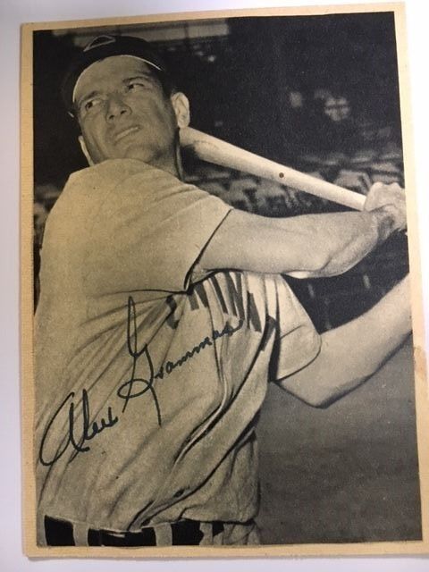 Alex Grammas Cincinnati Reds Vintage Signed Photo Poster painting Neatly Mounted Black & White