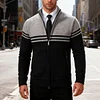 💥2025 New Arrivals!Casual Men's Slim Fit Stand Collar Color Block Fleece-Lined Knit Cardigan Sweater Autumn and Winter Thick Fleece-Lined Stylish Cardigan Sweater