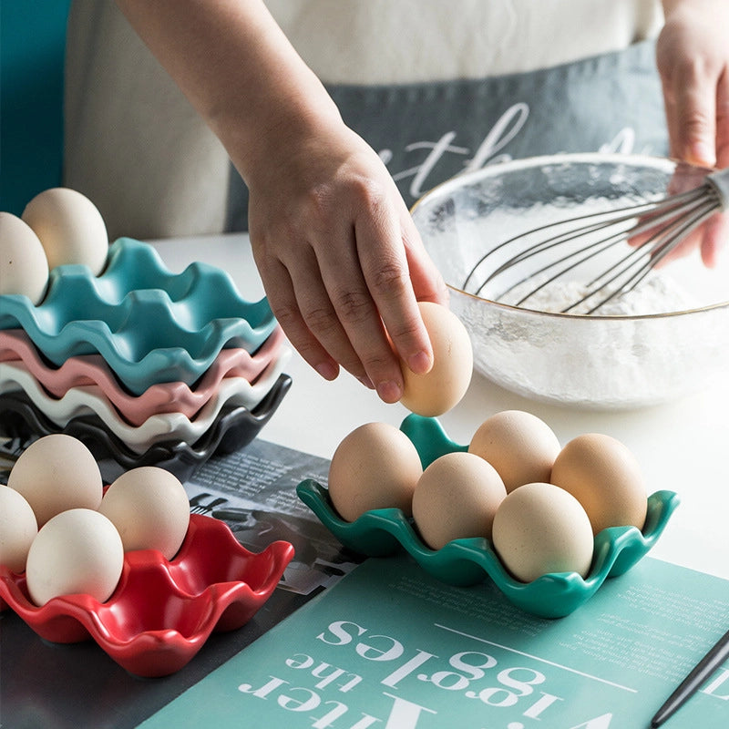 Creative Kitchen Supplies Egg Rack Egg Rack Household Ceramic Tableware Egg Tray Egg Rack A Generation Of Hair