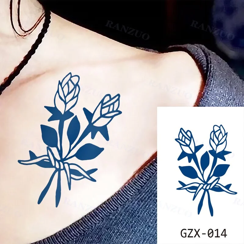 Waterproof Temporary Tattoos Stickers Temporary Tattoo for Women Men Fashion Art Tatoo Sticker Chest Stickers Neck Tattoo Fake