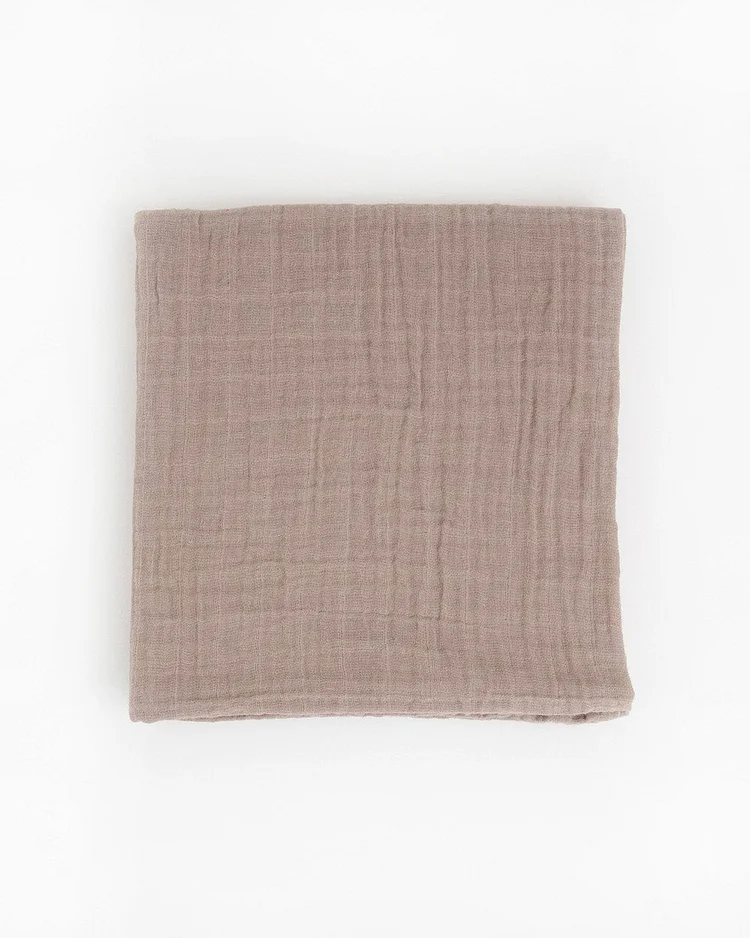 Organic Cotton Muslin Swaddle Blanket - Driftwood