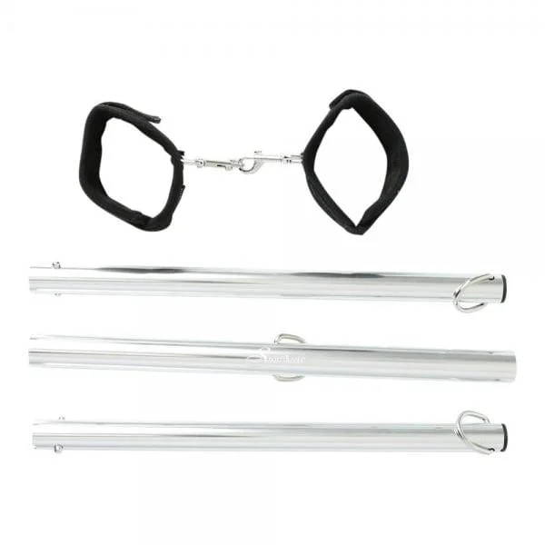 Pornhint Expand Spreader Bar & Cuffs Set Aluminum Silver