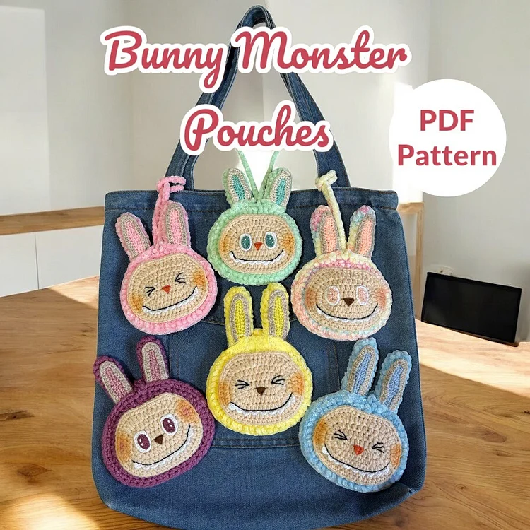 【2 Styles】Crochet Cute Labubu Bag Charm Digital Patterns