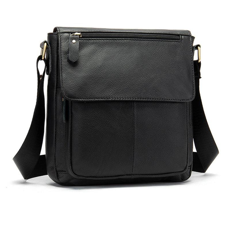 Men's Casual Vintage Style Leather Solid Color Crossbody Bag Shoulder Bag