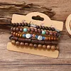 Unisex Vintage Beach Surf Multilayer Wooden Bead Set Bohemian Style Bracelet by Inlyline