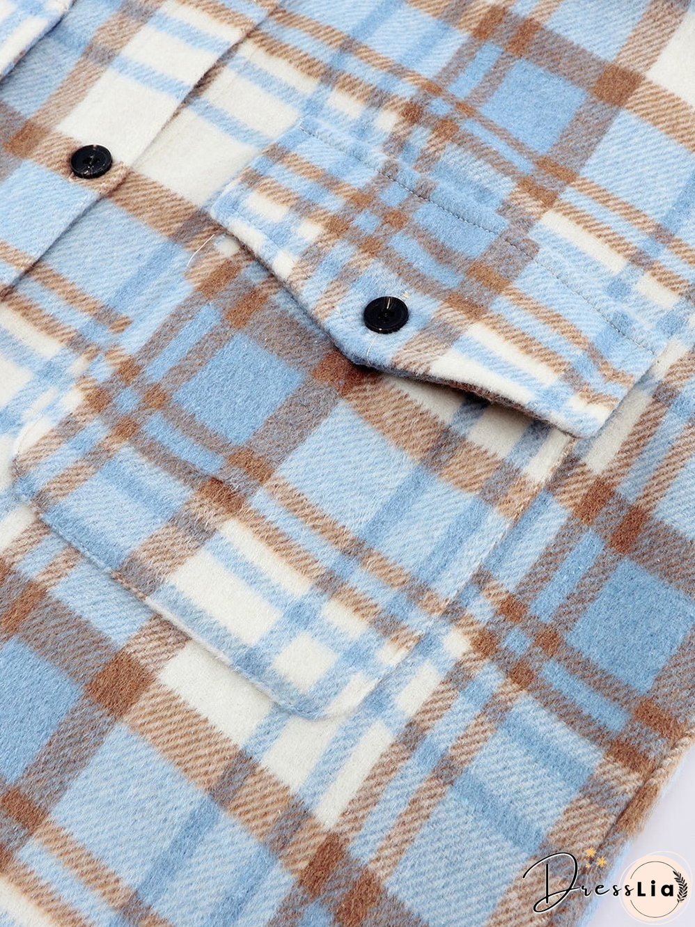 Blue and Brown Plaid Shirt