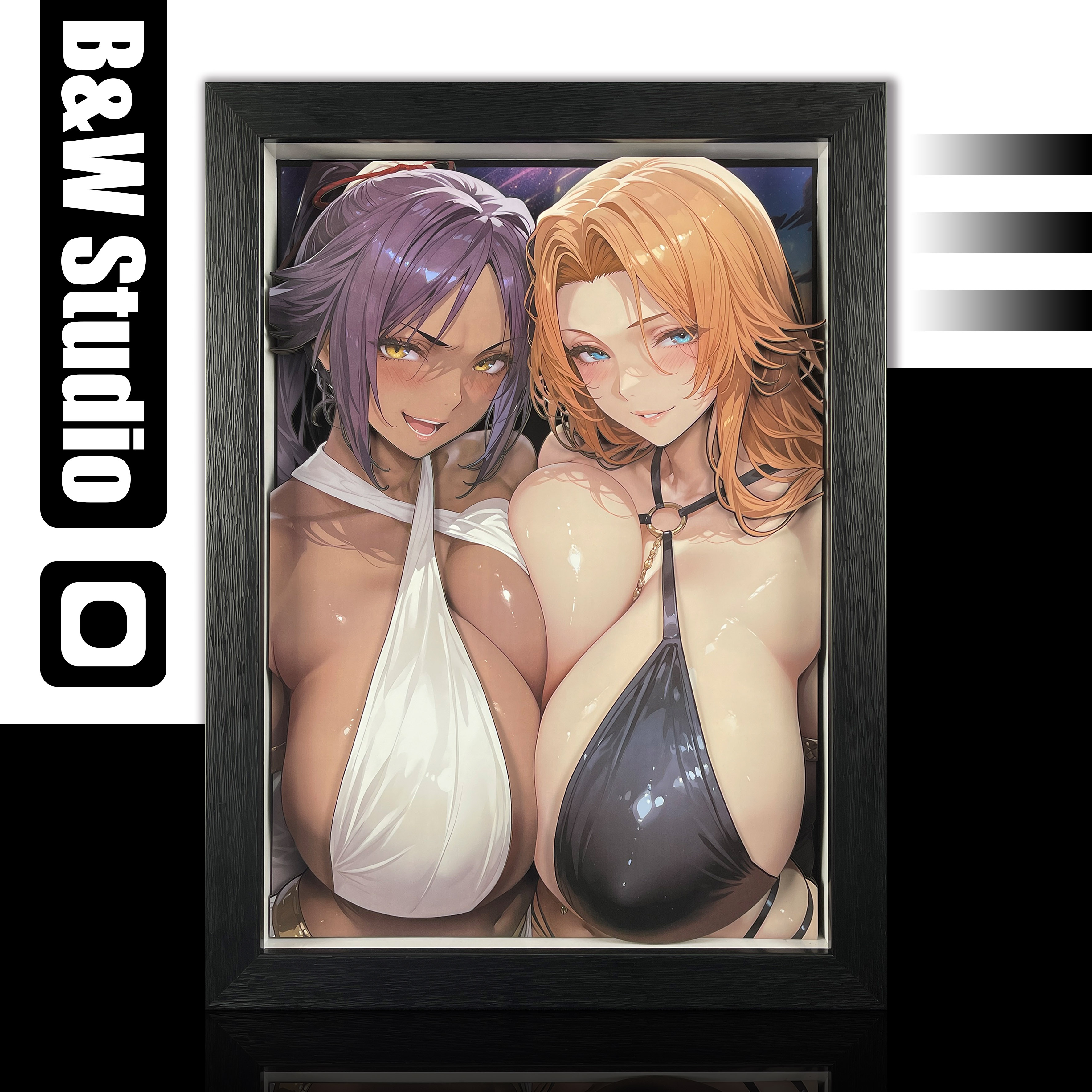 B&W Studio - BLEACH Shihouin Yoruichi & Matsumoto Rangiku 3D Decorative Painting KKMP-009/KKMPSlim-009 -