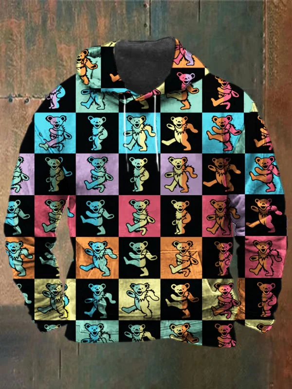 Unisex Bear Print Heavyweight Hoodies