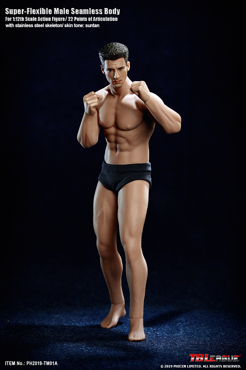 TBLeague 1/12 Super-Flexible Male Seamless Body Action Figure With Head  Sculpt TM01A /TM02A Fitness Suntan Skin