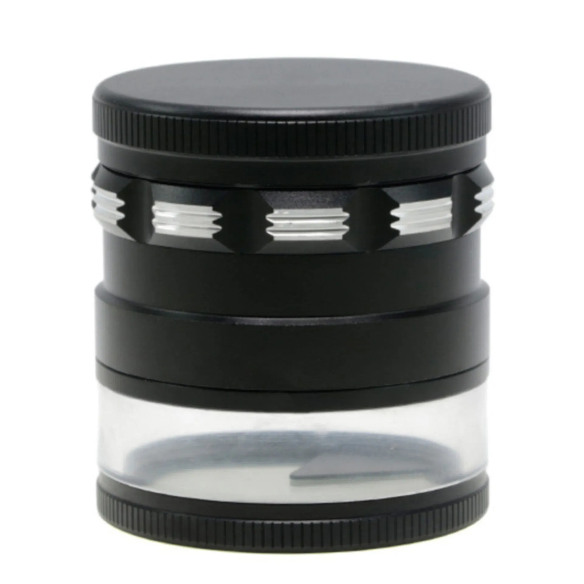 63MM Aluminum Alloy 4 Part Super Storage Layer Dry Herb Grinder-Black Color