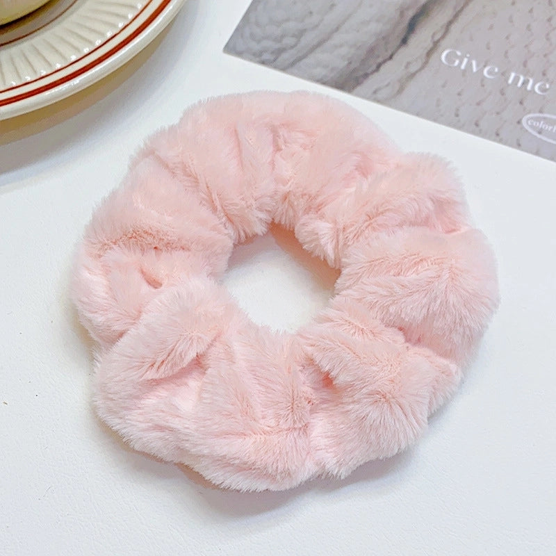 Women’s Pastoral Solid Color Commute Solid Color Flannel Hair Tie