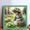 Cute Girl-11CT Stamped Cross Stitch 40*40cm/15.75*15.75in tapestrymarket