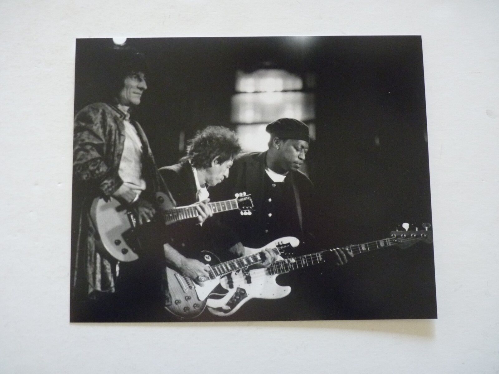 Rolling Stones Darryl Jones Ron Wood Keith Richards 8x10 B&W Promo Photo Poster painting