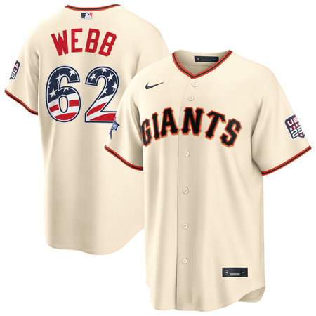 Men's San Francisco Giants #62 Logan Webb Nike Cream 2026 All-Star Edition Stars & Stripes Stadium Jersey