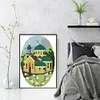 Bead Embroidery - Partial Printed 9CT Winter House(17x25 CM)