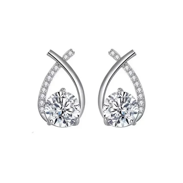 Exquisite S925 Silver Diamond Earrings for Woman for Girls