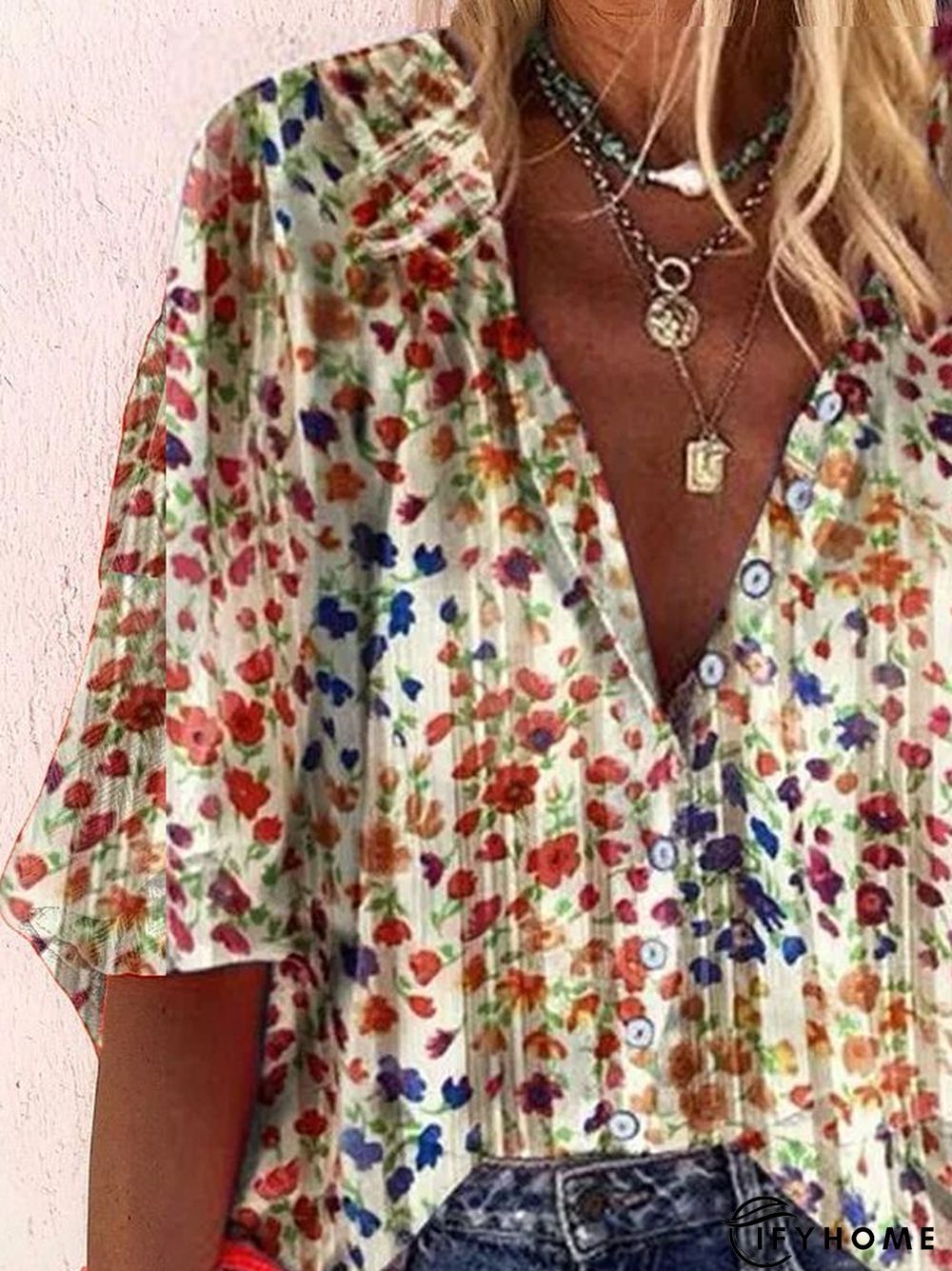 Cotton Shift Long Sleeve Blouse | IFYHOME