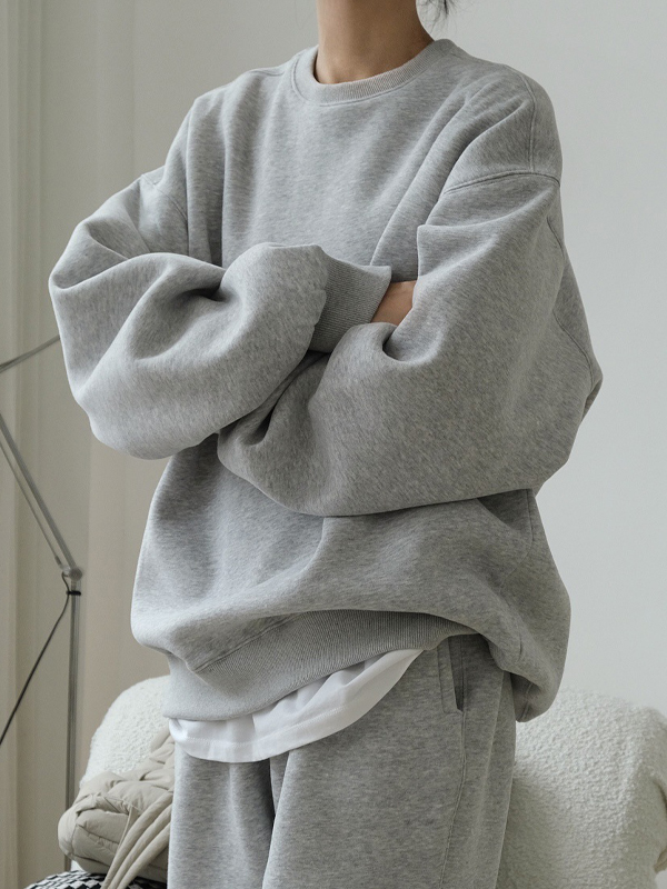 Simple Velvety Loose Solid Colour Hoodie