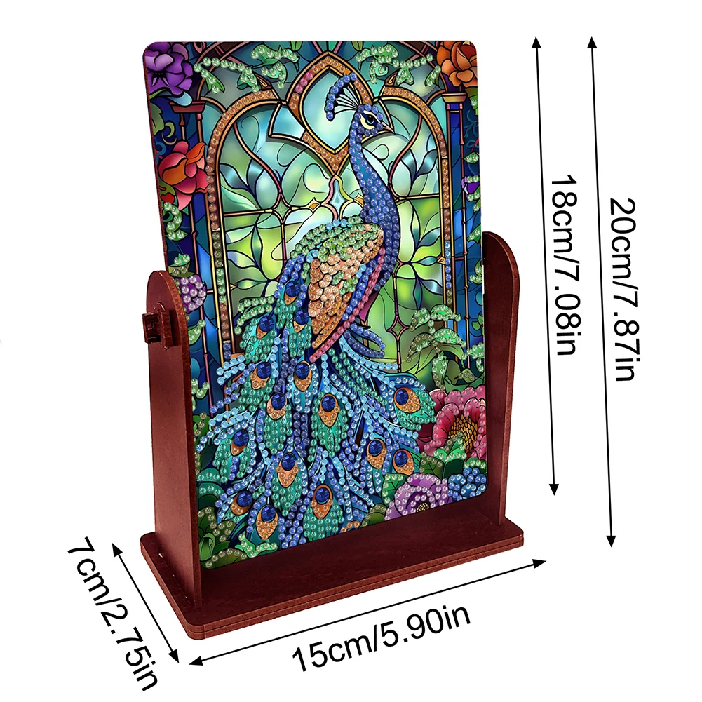 Peacock Special Shape Diamond Painting Mirror Table Top Diamond Mirror Kit