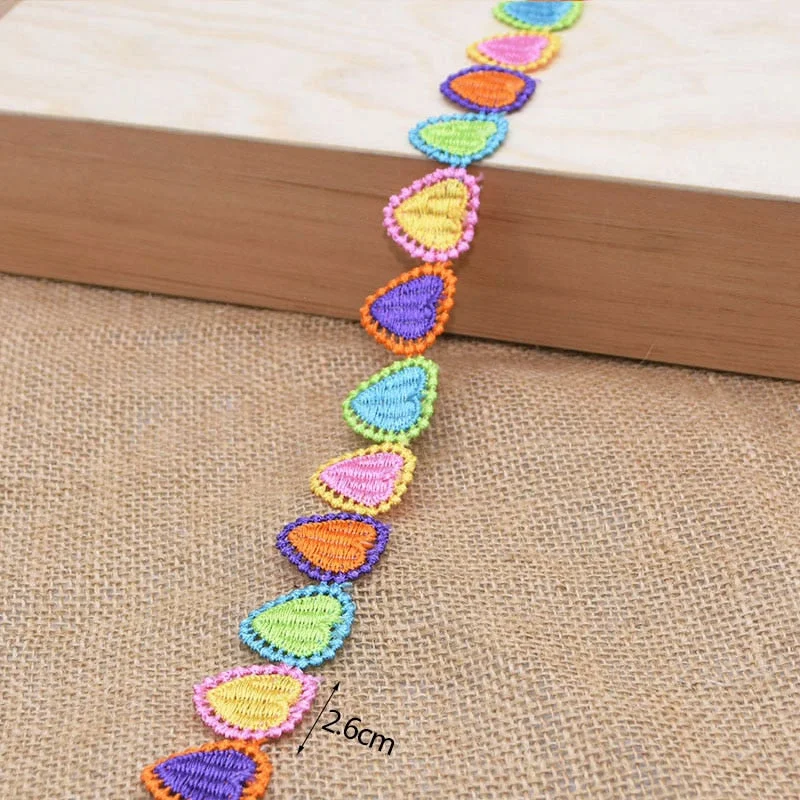 3Yards 25mm Colorful Daisy Flower Lace Trim Knitting Wedding Embroidered Diy Handmade Patchwork Ribbon Sewing Supplies Crafts