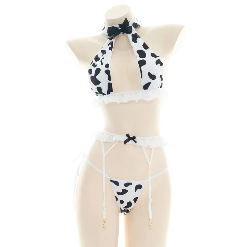 Cow Swimsuit Bodysuit Bikini Maid Unifrom Costume CW001