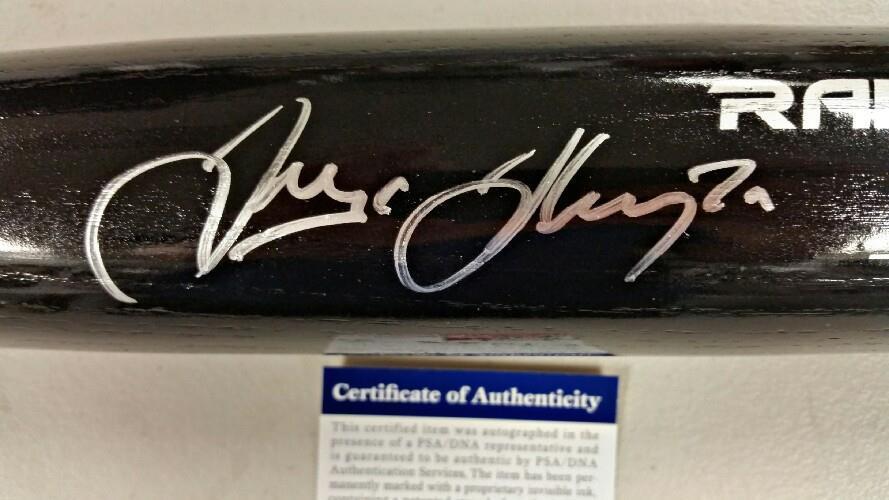 TRAYCE THOMPSON Signed Rawlings Black Bat w/ PSA/DNA COA ~ Dodgers Autograph