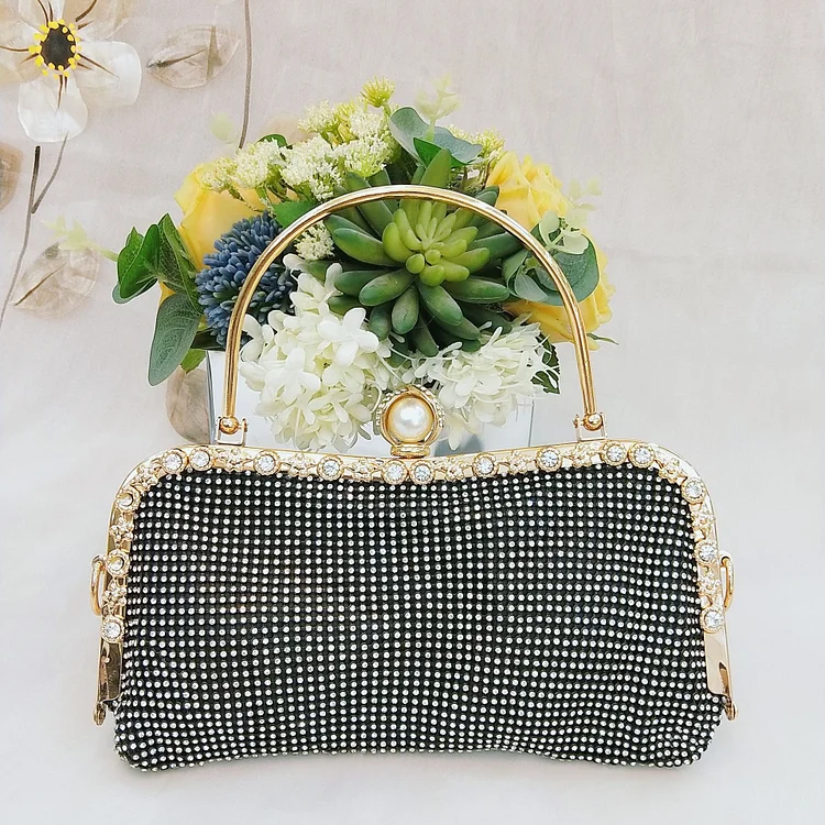 dinner party women's handbag with diamonds
