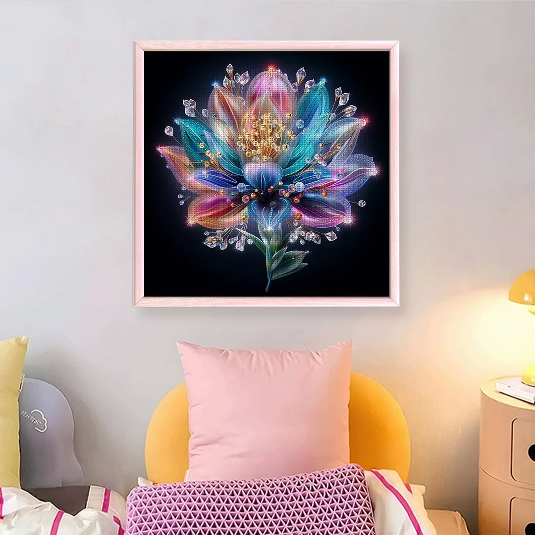 Lotus Full 18CT DIY Counted Cross Stitch Arts Kits for Adults Home Decor 30x30cm