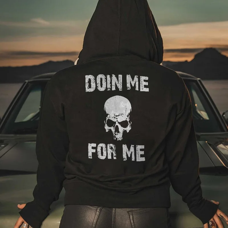 Livereid Doin Me For Me Printed Comfortable Front Pocket Hoodie - Livereid